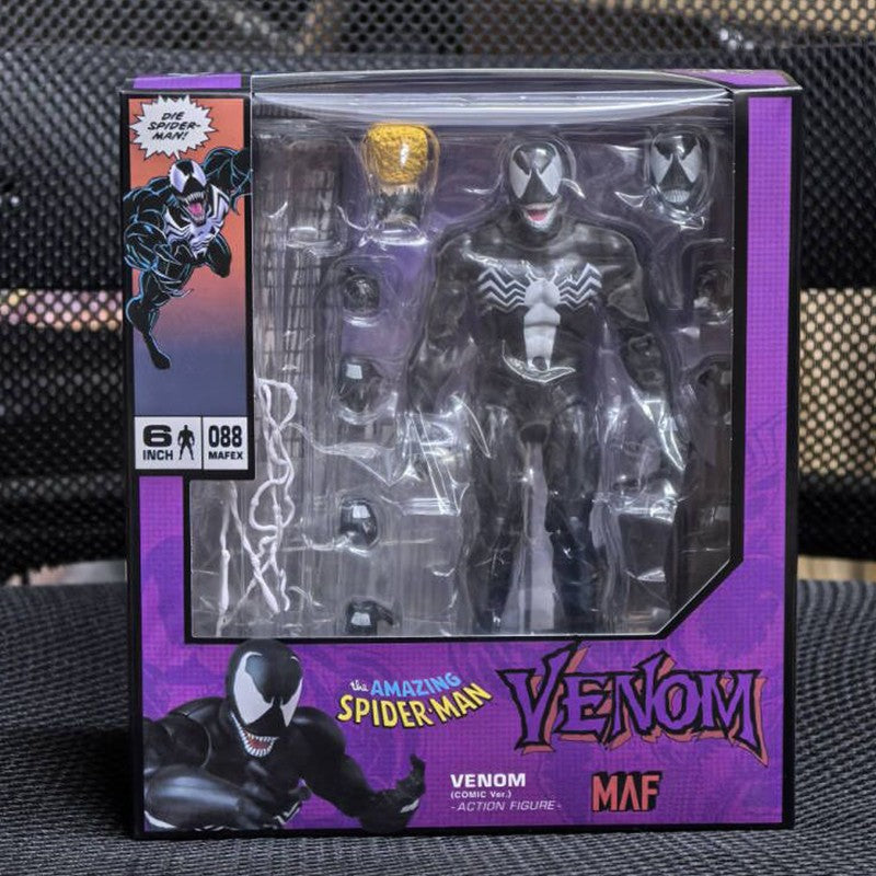 Mafex 088 Venom Action Figure Homem-Aranha Venom Comic Ver Carnage Venom Change Face Estátua Articulações Móveis Modelo Colecionável Brinquedos