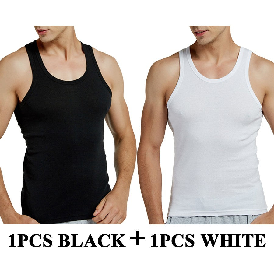 Tank Tops Men 2025 Summer 100% Cotton Cool Fitness Vest Sleeveless Tops Gym Slim Colorful Casual Undershirt Male 7 Colors 1PCS