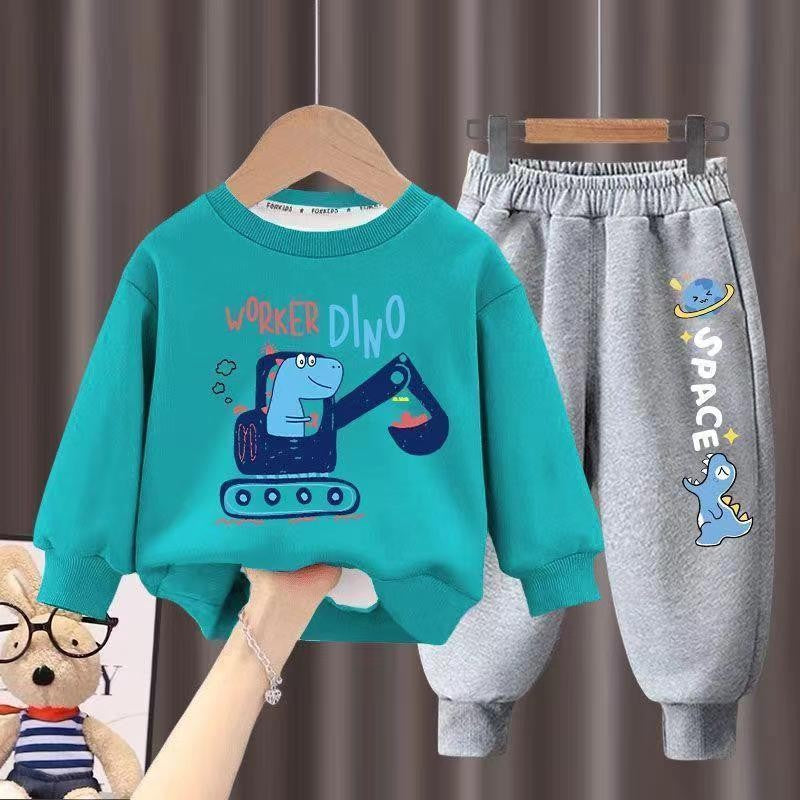 Kids Clothes Boys & Girls Autumn Long Sleeve Top & Pants 2 Pieces Sets Children Boy & Girl Printed Tracksuit Sport Outfit