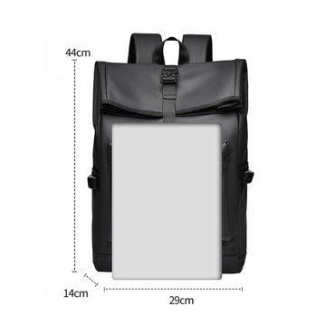 Large Capacity Backpack - Stylish Solid Black Travel & Commuter Bagwith Adjustable Straps, Multiple Compartments, TravelBackpack