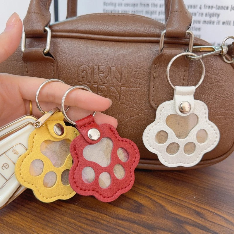 Chaveiro de Couro para Lembranças de Pelo de Pet, Medalhão Memorial para Guardar Pelo de Cão ou Gato, Lindo Presente de Luto por Pet, Chaveiro de Bolsa de Lembrança