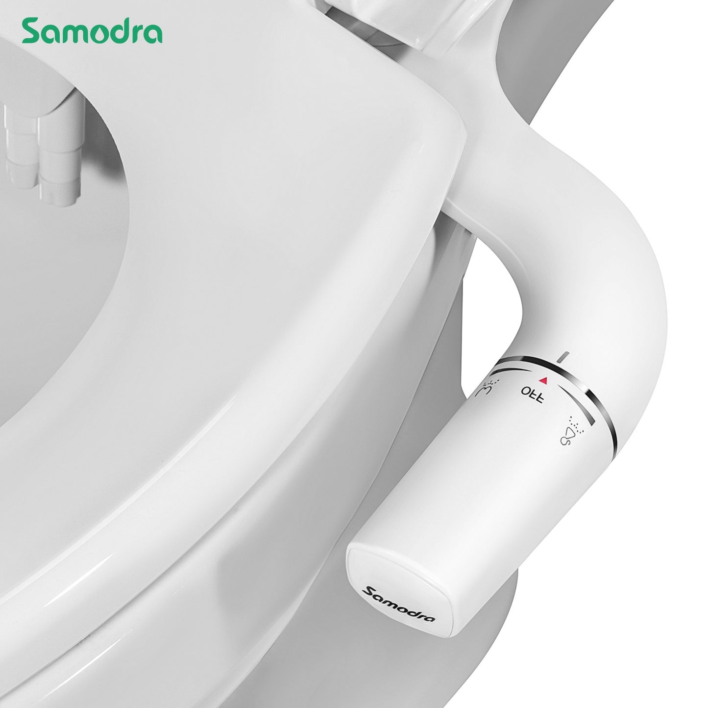 SAMODRA Pulverizador de bidê para vaso sanitário direito/esquerdo, não elétrico, bico duplo, assento de vaso sanitário, ducha higiênica para acessórios de banheiro