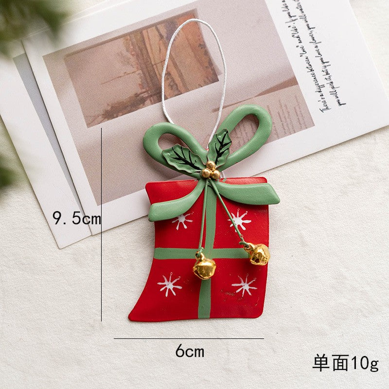 Metal Iron Red Mailbox Hanging Ornament Christmas Tree Pendant Letters To Santa Claus Home Christmas Decoration
