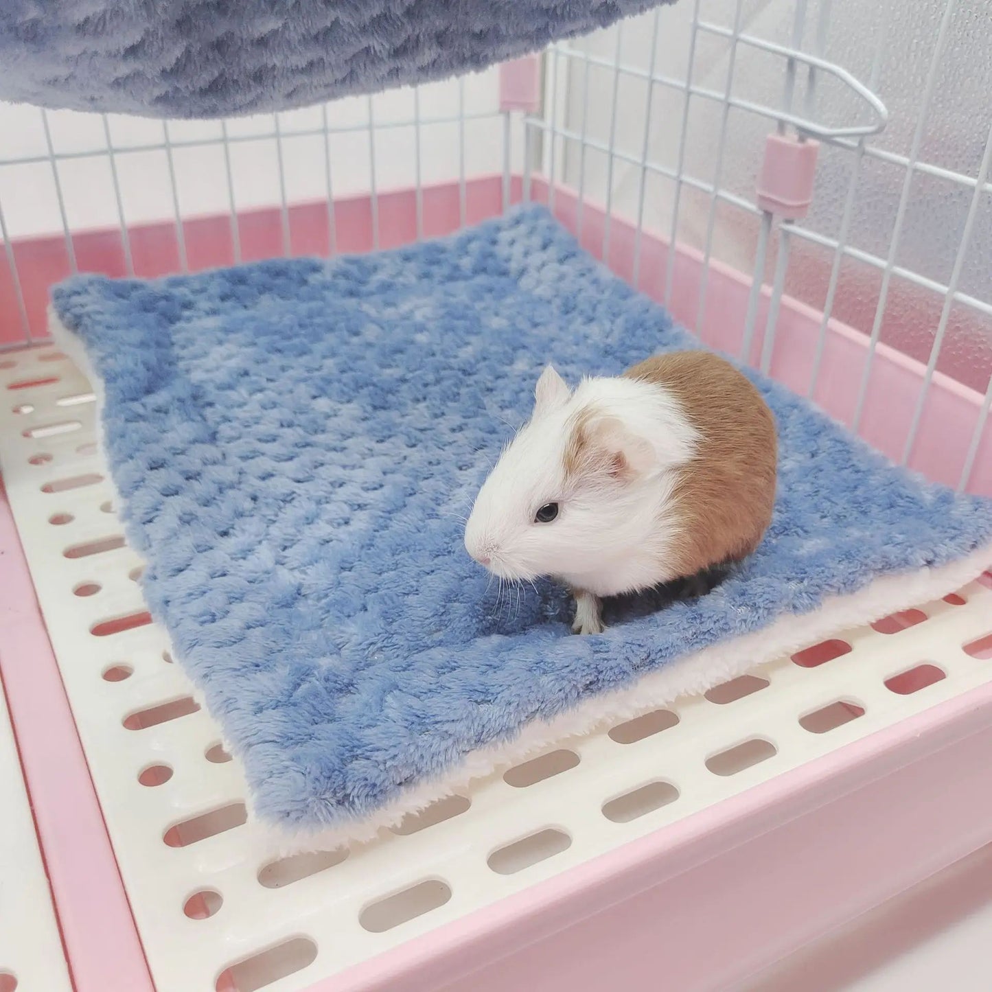 Rede de estimação quente de inverno, rede de hamster de pelúcia espessa de camada dupla, chinchila, porquinho da índia, furão, saco de dormir, gaiola suspensa de hamster