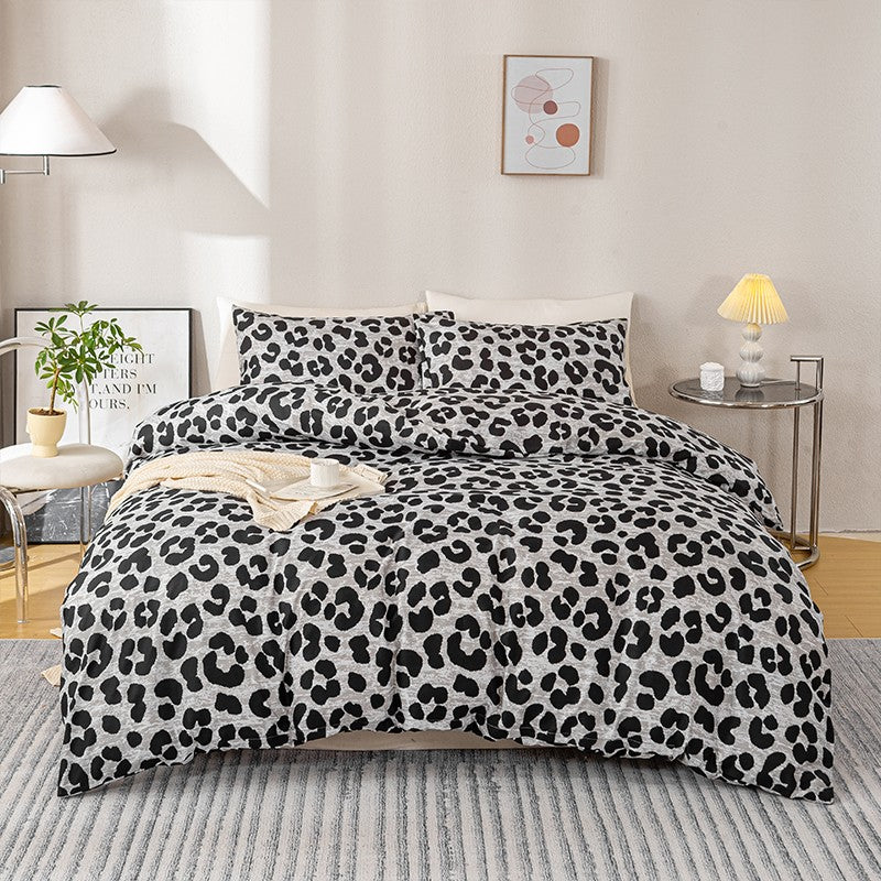 3pcs Leopard Print Duvet Cover Set, Soft Skin-Friendly Bedding Set Includes 1 Duvet Cover And 2 Pillowcases