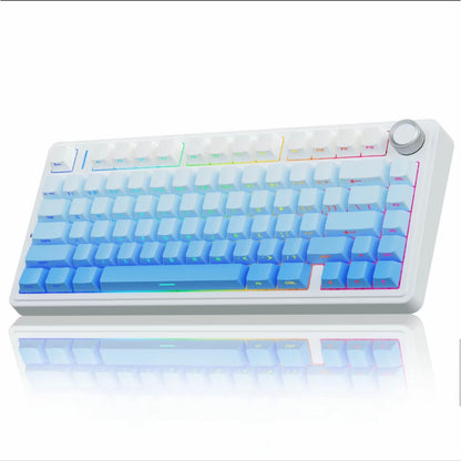 Teclado Mecânico Gamer AULA F75 RGB Layout 75% Gravação Lateral Gasket Mounted Personalizado 80 Teclas Keycaps PBT Teclado Sem Fio