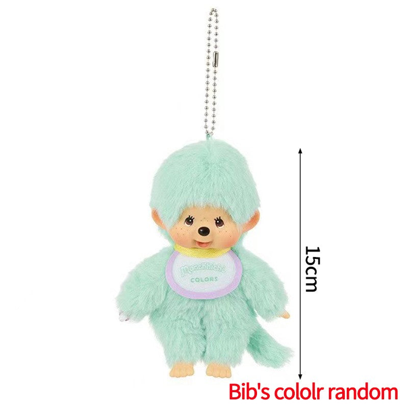 Kawaii Monchichi Doll Figure Keychain Furry Chimutan Monchhichi Figurines Hanger Pendant Bags Charm Accessories Small Gift