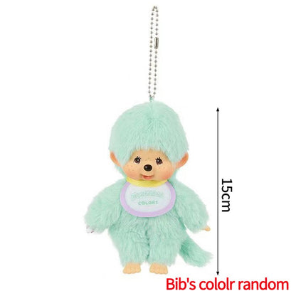 Kawaii Monchichi Doll Figure Keychain Furry Chimutan Monchhichi Figurines Hanger Pendant Bags Charm Accessories Small Gift