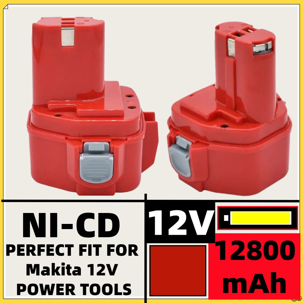 Uma bateria de níquel substituível adequada para ferramentas elétricas Makita, 12V, 12800mAh, modelos 1220, 1222, 1235, 1233S e 6271.