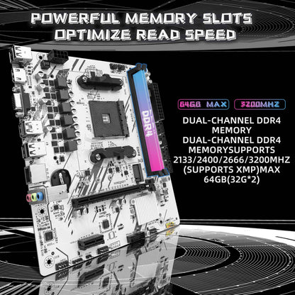 Kit Placa-mãe ZSUS B450 com Ryzen R5 5600 Memória DDR4 1*16GB 3200MHz Placa-mãe AM4 M.2 NVME