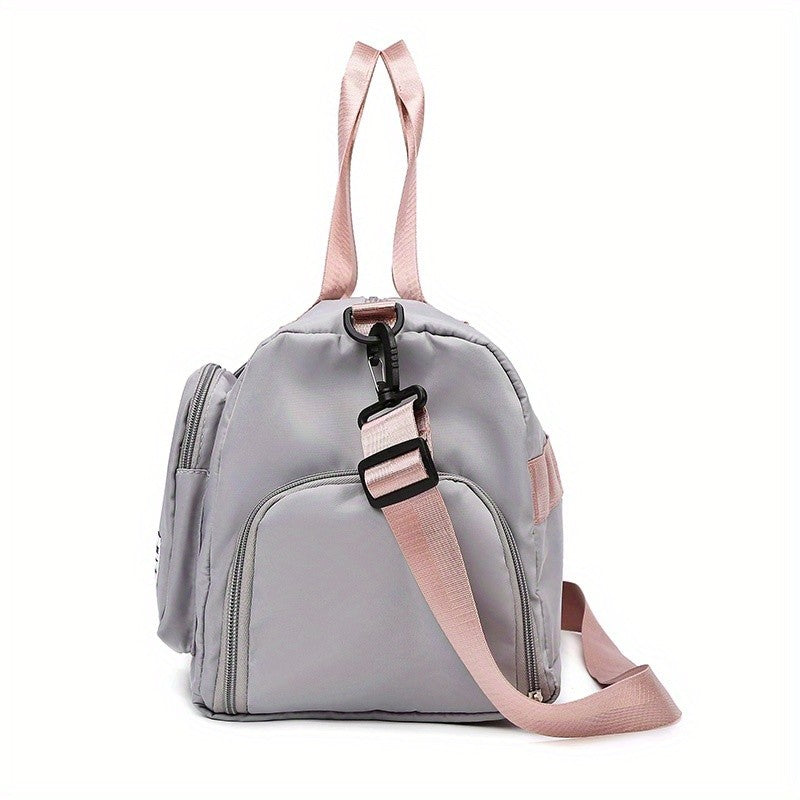 Women's Durable Nylon Sports Gym Bag with Shoe Compartment - Multifunctional Fitness Duffle for Yoga, Travel & Weekend Trips