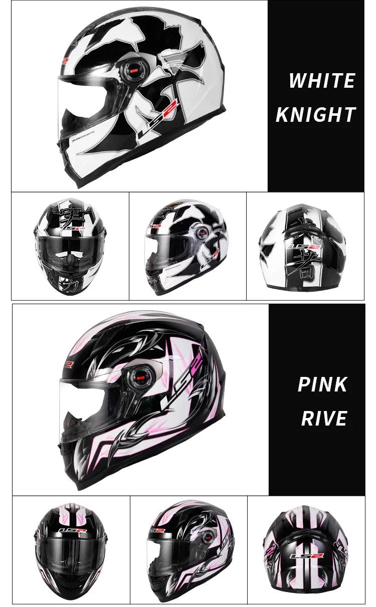 Capacete de motocicleta LS2 FF358 Capacete integral LS2 Draze para homens e mulheres Capacete de corrida de moto com casco de ABS Cascos Para Moto Aprovado pela ECE