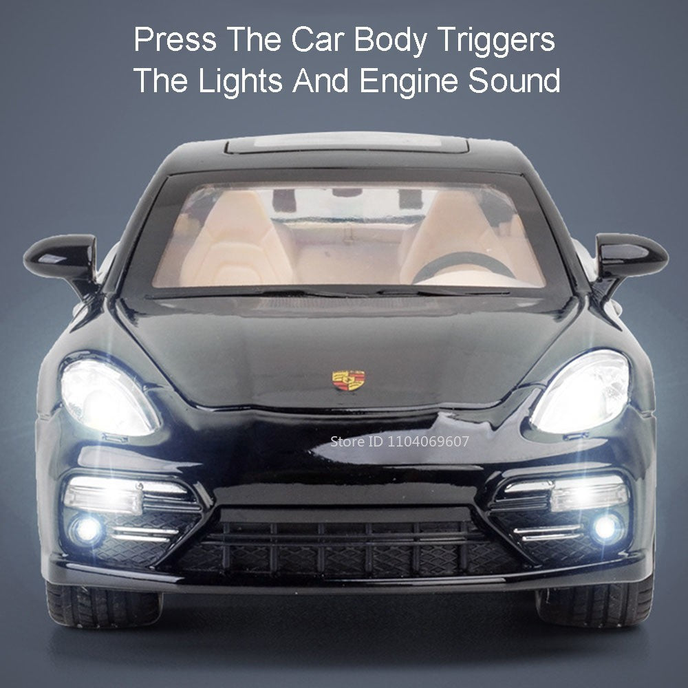 1:24 Scale Panamera Miniature Car Model Toys Alloy Diecast with 6 Doors Opened Pull Back Toy Vehicles for Kids Birthday Gift