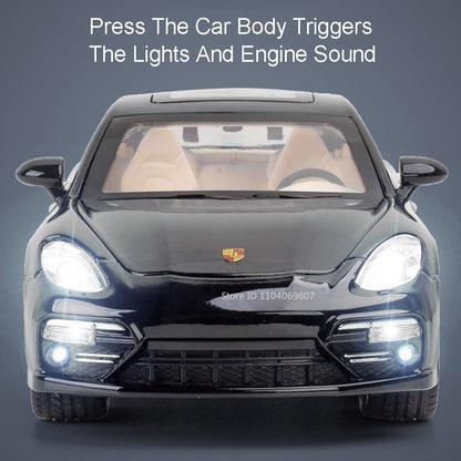 1:24 Scale Panamera Miniature Car Model Toys Alloy Diecast with 6 Doors Opened Pull Back Toy Vehicles for Kids Birthday Gift