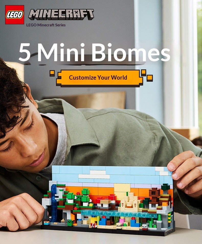 Blocos de Montar Lego My World Série 21589 Mini bioma brinquedo de montar de blocos para meninos e meninas presente infantil