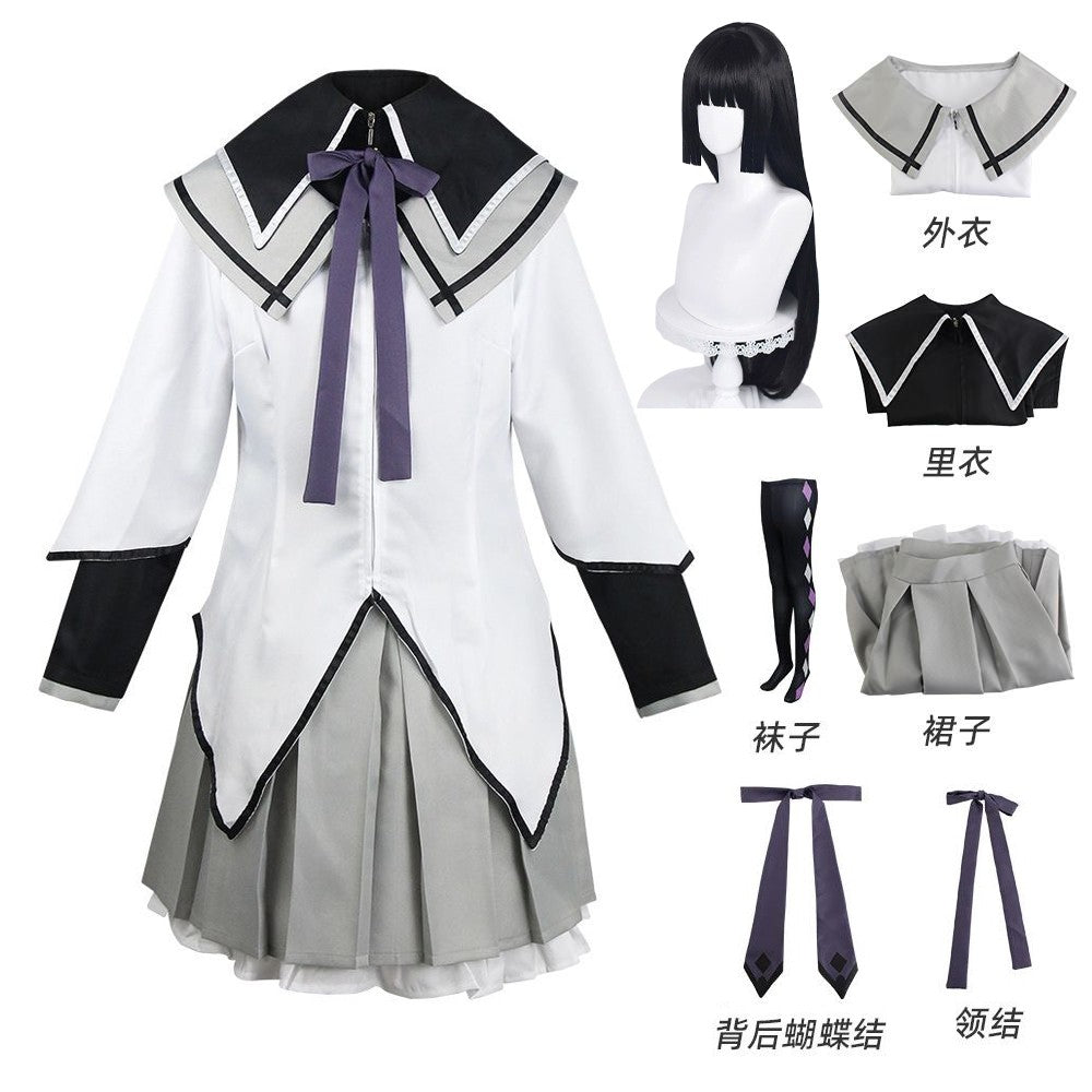 Anime Akemi Homura Cosplay Costume Fighting Uniform Stockings Akemi Homura Outfits