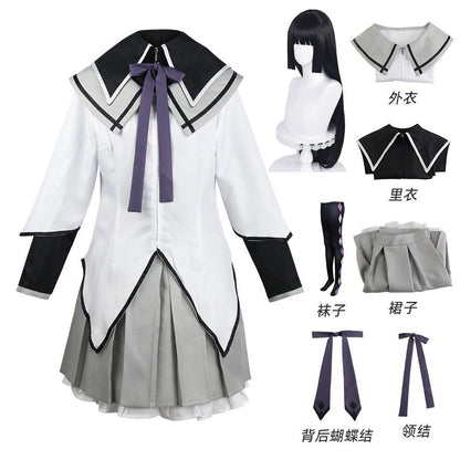 Anime Akemi Homura Cosplay Costume Fighting Uniform Stockings Akemi Homura Outfits