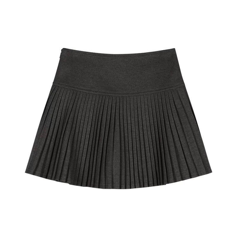 Wool Skirt Women High Waist Pleated Mini Skirt with Bulit-in Shorts Tennis Skirt Teen-girl Fall Winter Vintage Academia Outfit