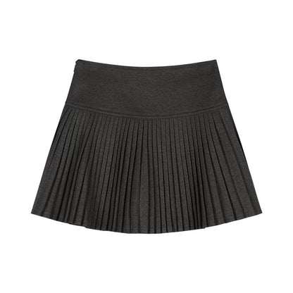 Wool Skirt Women High Waist Pleated Mini Skirt with Bulit-in Shorts Tennis Skirt Teen-girl Fall Winter Vintage Academia Outfit