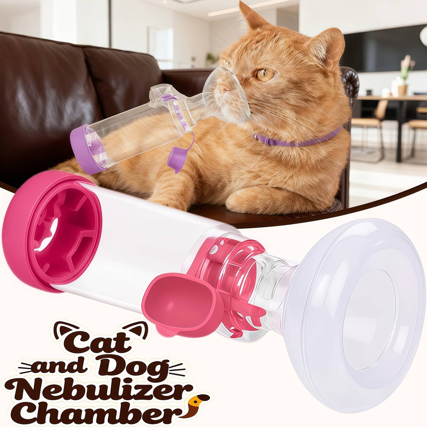 Nebulizadores para pets, para gatos e cachorros, nebulizador portátil, com duas máscaras de silicone incluídas.