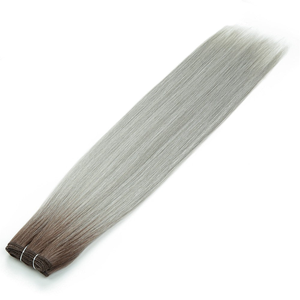 Alibaby Extensões de Cabelo Liso Ombré Tecelagem 26 Polegadas Cabelo Sintético Liso Longo Pacotes Cheios até as Pontas 150g