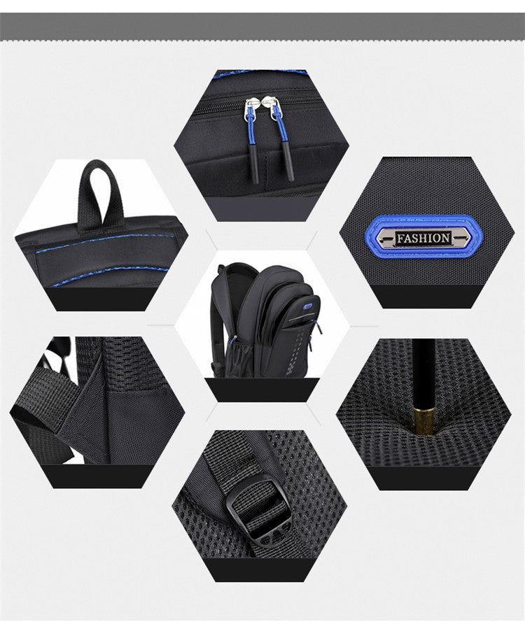 Men's and women's backpack Oxford waterproof backpack Business computer bag Leisure travel backpack High school student backpack