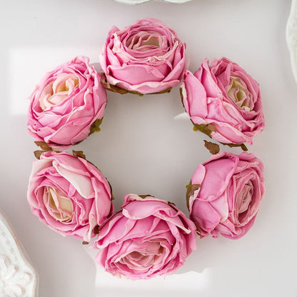 Artificial Flower Burned Edge Rose Wedding Bridal Bouquet Decor Home Outdoor Garden Festival Party Wreath Diy Ins Gift Scrapbook