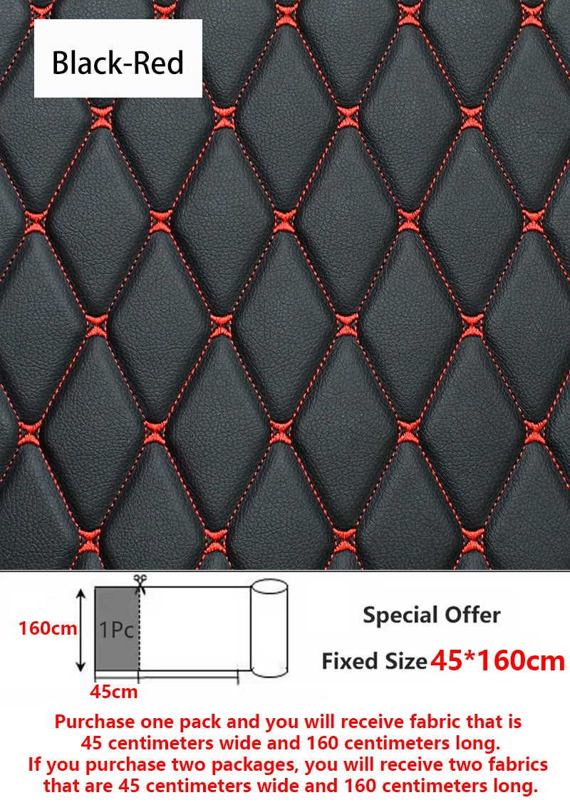 45/90x160cm Special Offer Embroidered Plaid Fabric Sponge Interlayer Leather Fabrics for Car Interior Seat Cushion Decoration