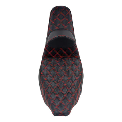 Assento 2 Lugares Moto Garupa Com Encosto Ajustável Almofada Para Harley Touring Electra Road Glide 09-23 Assento De Couro