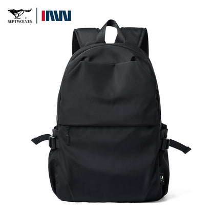 Mochila Casual Escolar Impermeável Preta Septwolves Mochila para Notebook de 16 Polegadas Mochila Feminina Masculina Mochila de Grande Capacidade