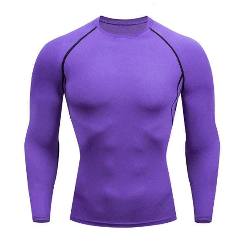 Men Compression Running T-shirt Fitness Tight Long Sleeve Sport Shirts Training Jogging Tops Gym Sportswear Dry Fit Rashgard