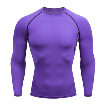 Men Compression Running T-shirt Fitness Tight Long Sleeve Sport Shirts Training Jogging Tops Gym Sportswear Dry Fit Rashgard