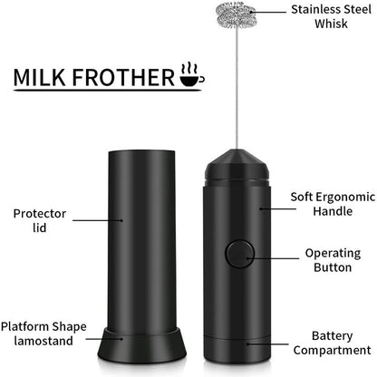 Espumador de Leite Elétrico Multifuncional Potente Batedor de Ovo de Mola Dupla Misturador de Leite Doméstico Ferramenta de Cozinha para Café Latte Cappuccino