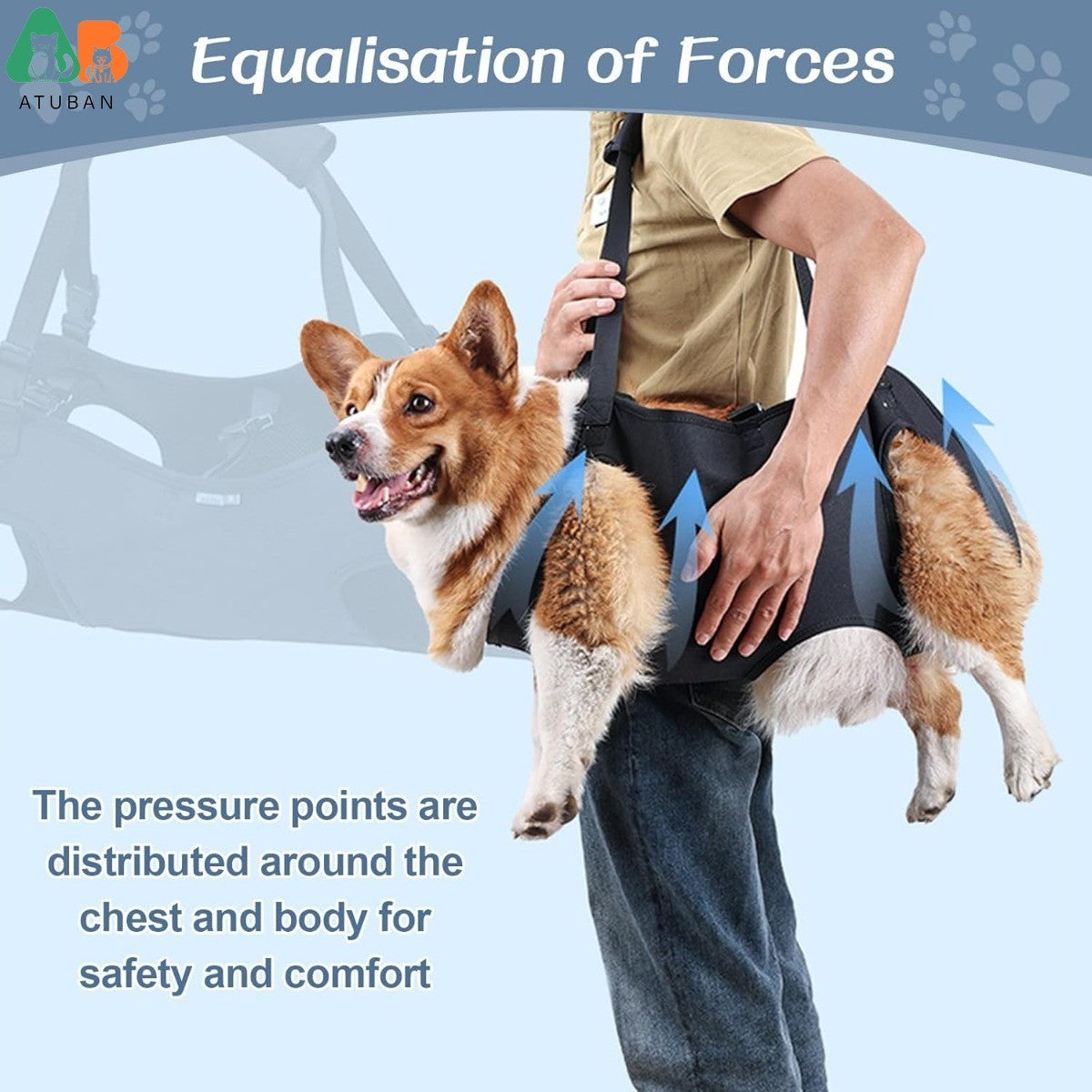 Colete de Apoio para Cães com Suporte Total Ajustável, Alças Respiráveis para Mobilidade Assistida, Reabilitação de Patas e Quadril de Cães