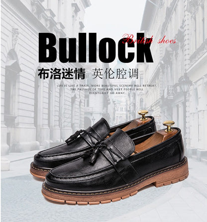 Classic Men's Dress Shoes High Quality Casual Business Leather Shoes For Men Loafers Formal Office Leather Tassel Social Shoes