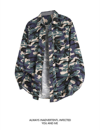 New Camouflage Cargo Shirt Men Cotton Multi-Pocket Camo Shirts High Quality Militar Overshirt Men Army Green Shirts Casual