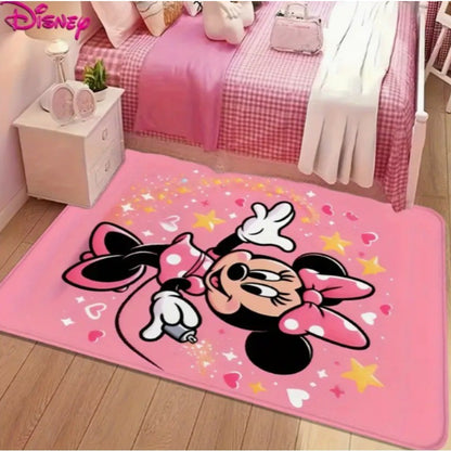 1pc Soft Cozy Minnie Mouse Pink Area Rug 3D Printed Carpet for Living Room Bedroom or Hallway Decor Cute and Comfortable Design