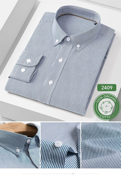 Fashion hight qulity 100%cotton casual long-sleeve shirts for men slim fit formal plain shirt houndstooth plaid top Pink clothes