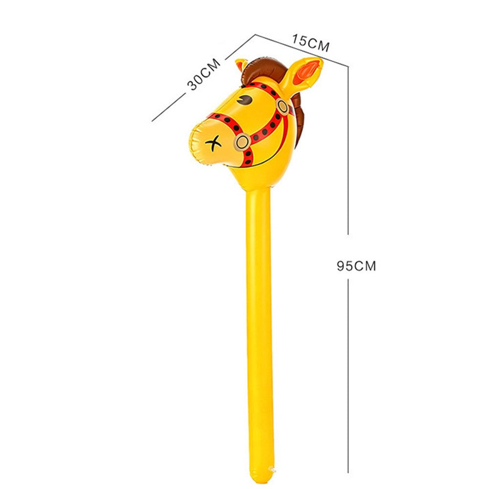 1/3/5pcs Inflatable Animal Theme Horsehead Stick Cowboy Giraffe Elephant Unicorn Cartoon Animal Baby Birthday Party Supplies