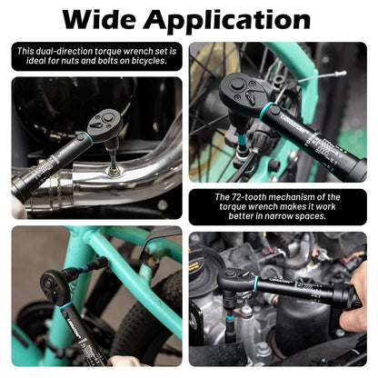 Chave Torquímetro para Bicicleta 21 Peças 1/4" 2-14Nm, Conjunto de Chaves de Torque para Bicicleta com Soquetes, Chave de Soquete e Bits de Impacto para Reparo de Bicicletas e Motocicletas