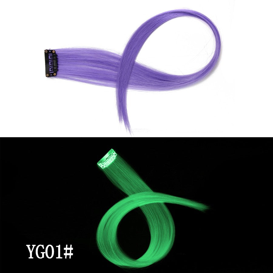 Apliques Sintéticos Presilha de Uma Peça Extensões de Cabelo Arco-Íris Cabelo Sintético Liso Peças de Cabelo de 45cm Longo Ombré Rosa Roxo Vermelho Azul