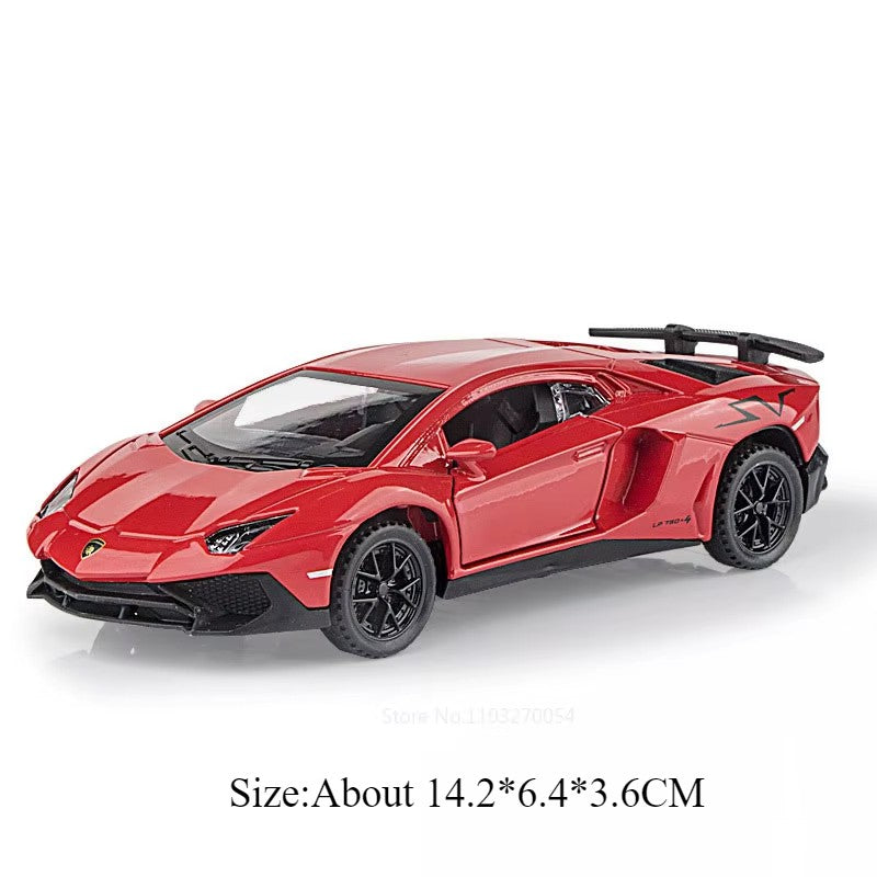 1:32 Divo Alloy Lambor LP750 Modelo de Brinquedo Carro Fundido Porta Aberta com Luz de Som Puxar Para Trás Carros Esportivos em Miniatura Presente para Meninos