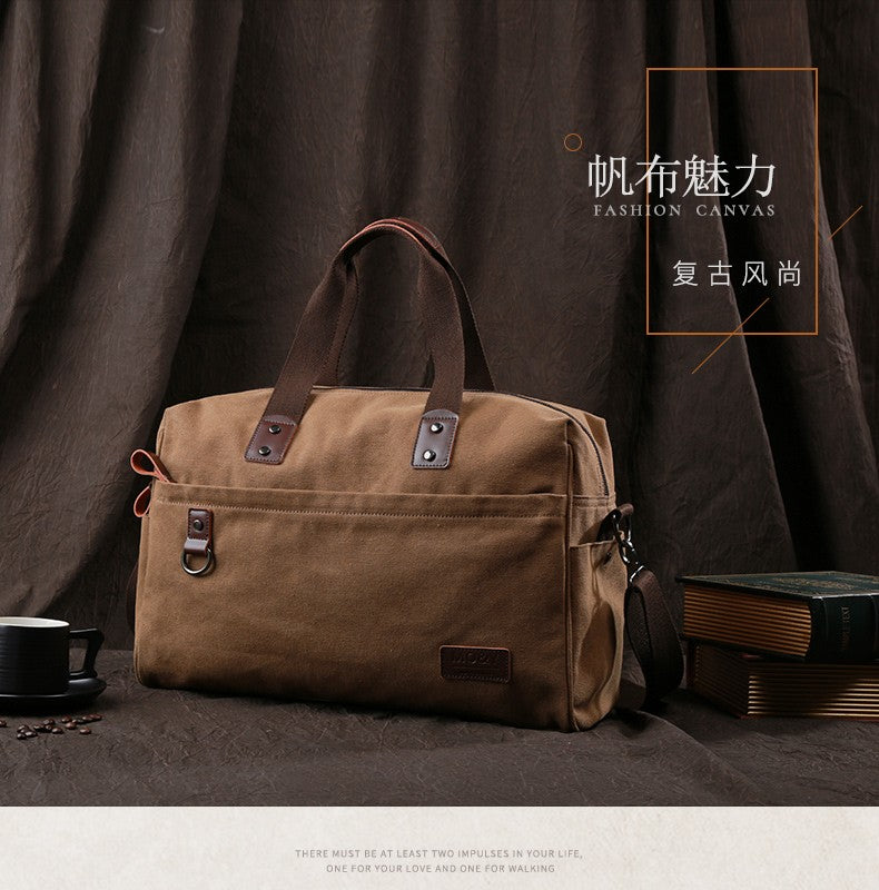 Bolsa Masculina de Lona, Bolsas Casuais de Negócios para Notebook de 15.6 polegadas, Mochila de Viagem de Ombro Fashion e de Alta Qualidade