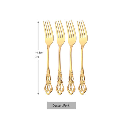 Conjunto de Talheres de Alta Qualidade Faca Garfo Colher de Sobremesa Louça Colorida Conjunto de Talheres de Aço Inoxidável Talheres de Mesa de Cozinha