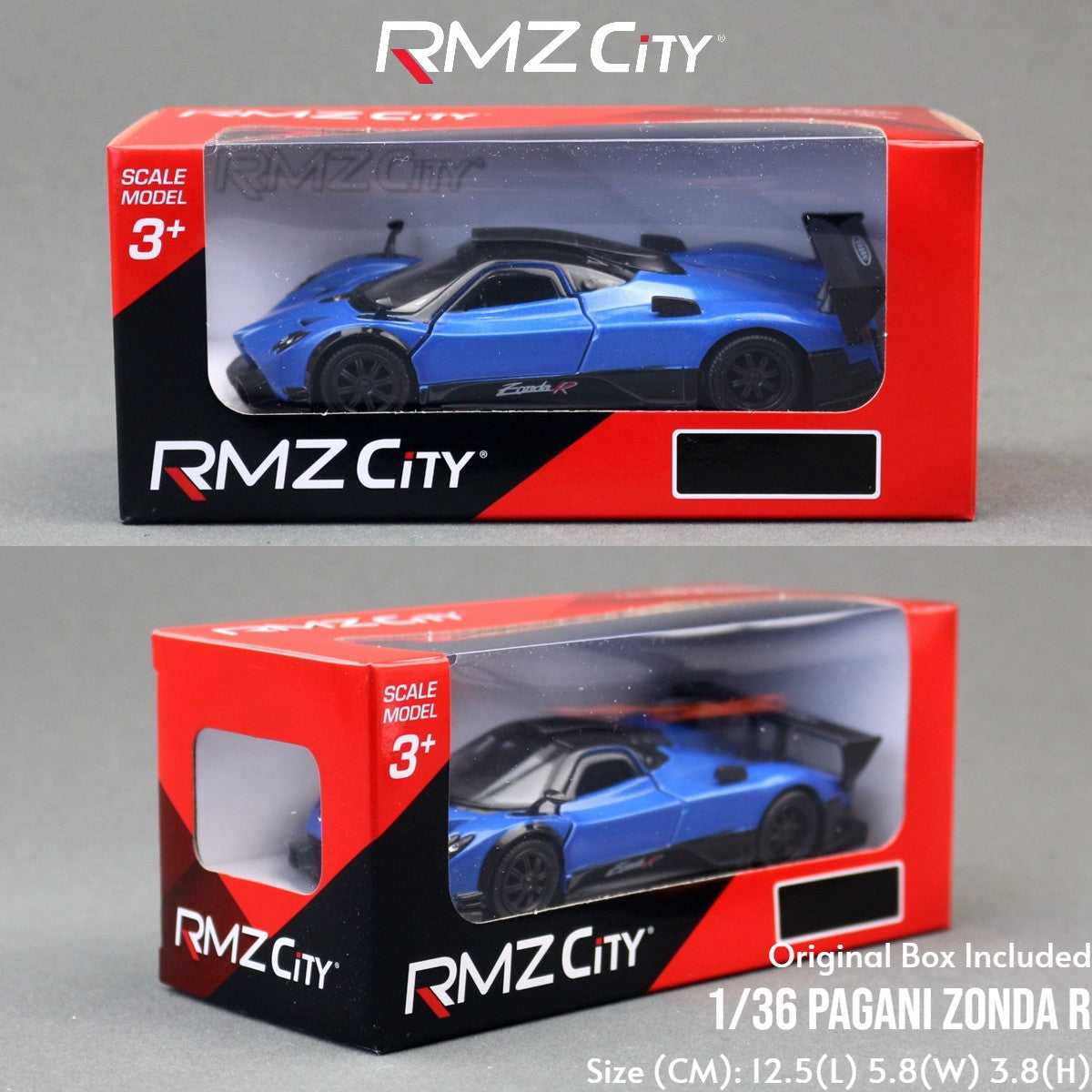 1/36 Pagani Zonda R Super Sport Racing RMZ CiTY 5'' Toy Car Model for Children Diecast Miniature Collection Gift For Boys Kid