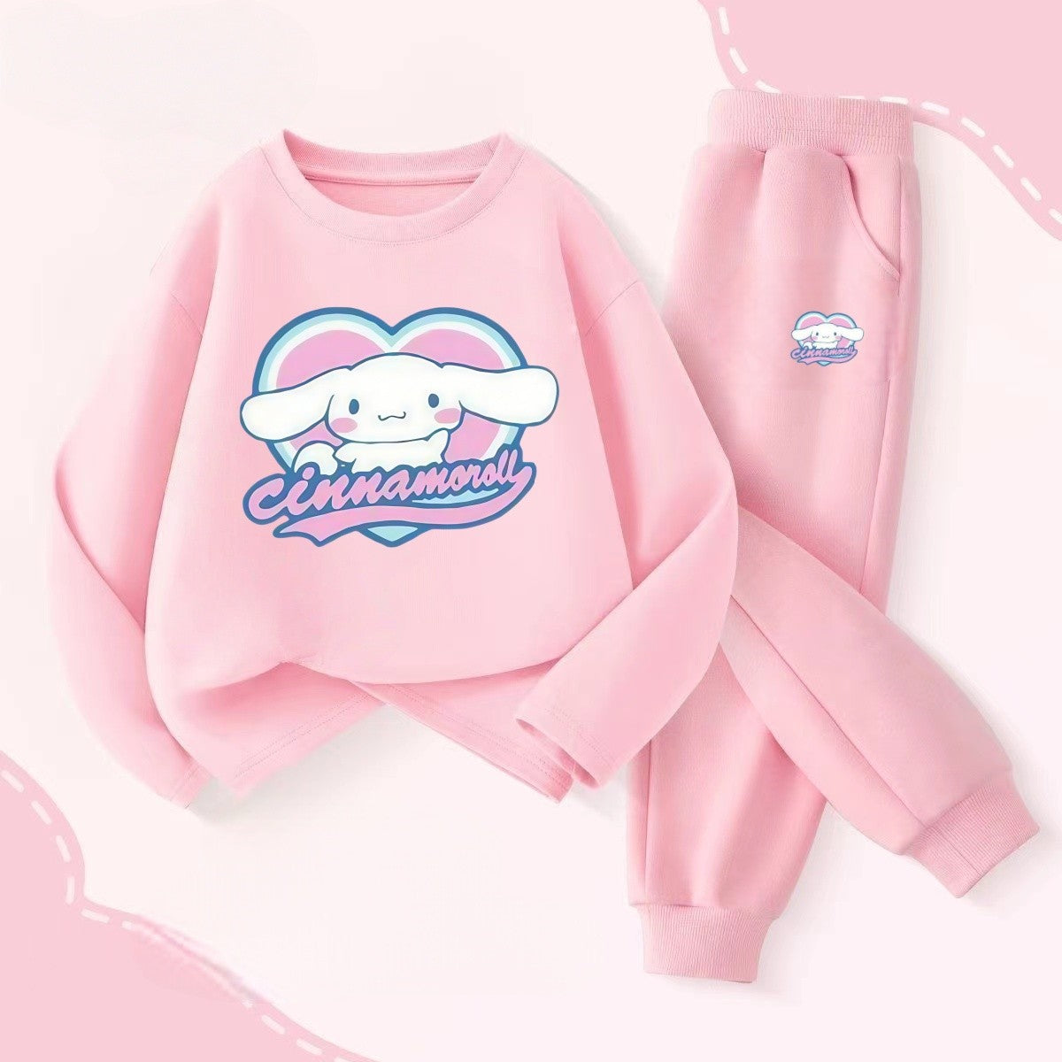 Autumn Baby Girl Clothes Set Cartoon Printed Pullover Sweatshirts Top And Pants Bottom 2 Pieces Suit Kid Children Boy Tracksuits
