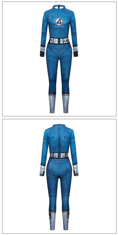 Adult Cosplay Fantastic Four Costume Halloween Party Jumpsuit for Men Women Superhero Zentai Bodysuit Rave Festival Catsuit