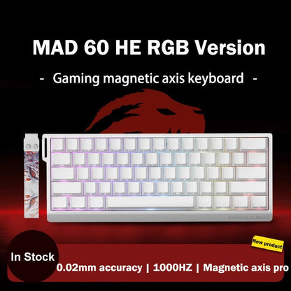 Teclado Gamer Switch Magnético MADLIONS MAD 60/68HE Com Fio Drive Web Custom 8K 61/68 Retorno RT Ajustável Hot Swap