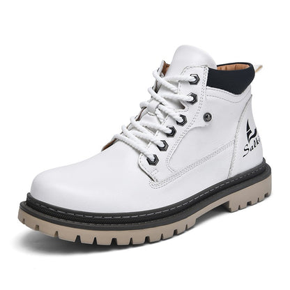 Botas Masculinas Feitas à Mão, Botas de Tornozelo de Inverno em Couro, Sapatos de Outono para Caminhada ao Ar Livre, Tênis, Botas Masculinas de Cano Alto, Calçados Antiderrapantes