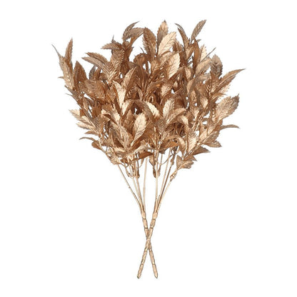 Simulation Flower Christmas Ornament Home Decorations Christmas Artificial Flower Simulation Leaf Artificial Plant Gold Silver